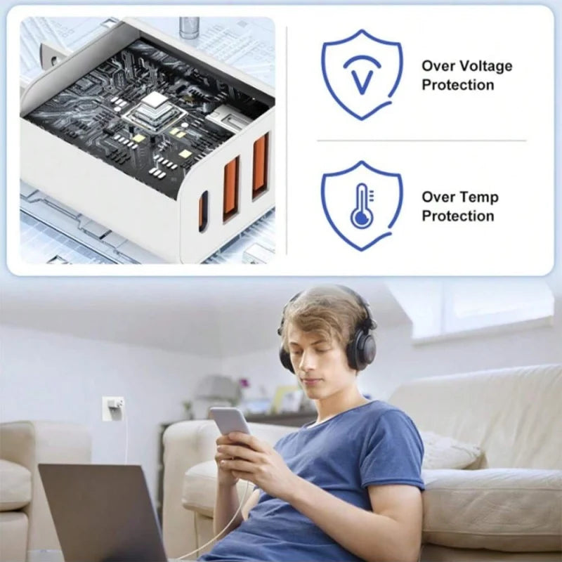 Charger Cable - Portable, Durable, Essential for Charging Compatible with Multiple Devices and Ensures Device Safety.