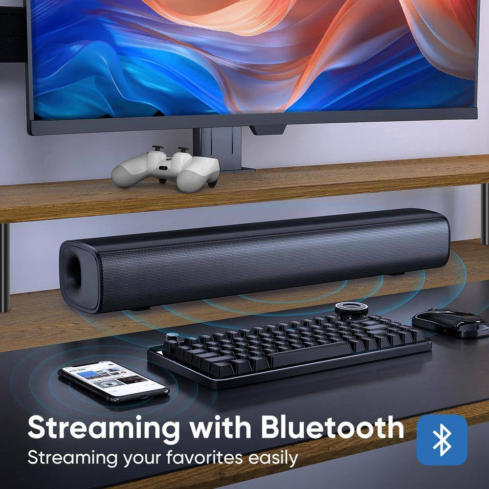 Wall Mountable Surround Sound Bar System for Smart TV with Customized Bass Reflector, Compact Design