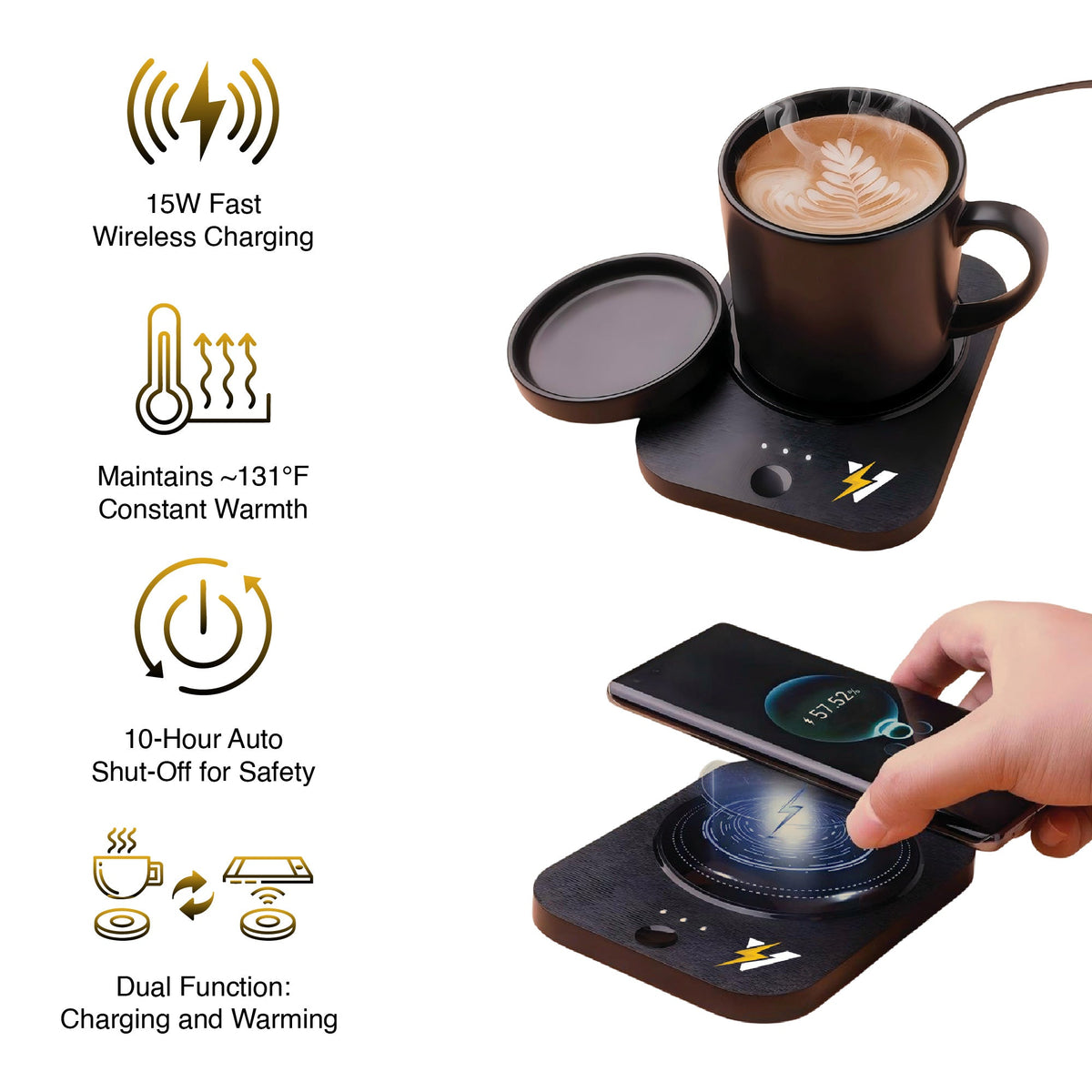 Sip & Charge 2-in-1 Wireless Charger & Mug Warmer