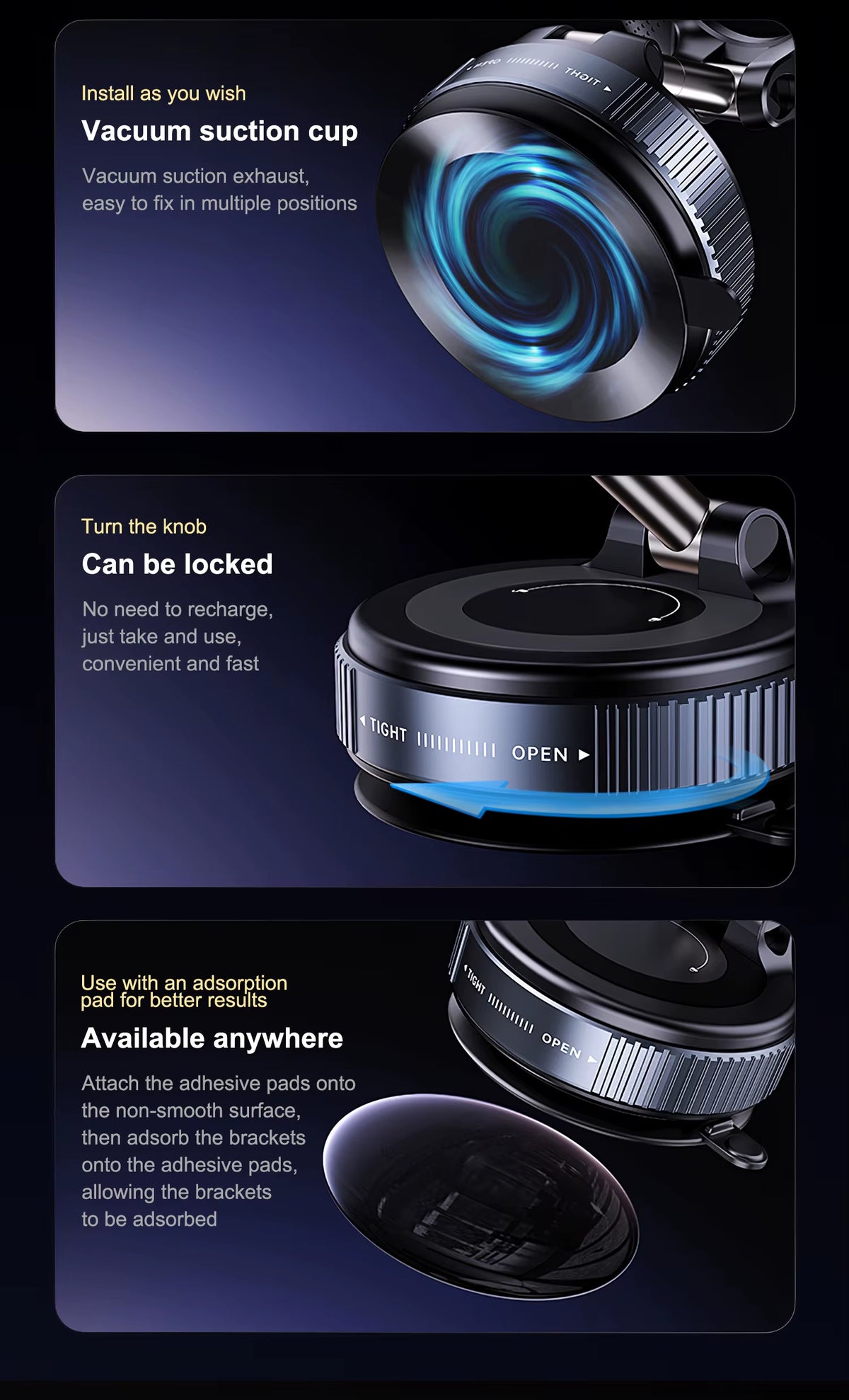 2025 New Arrivals Electronic Gadgets Trending Phone Accessories Magnetic Suction Car Mount & Mobile Phone Holder