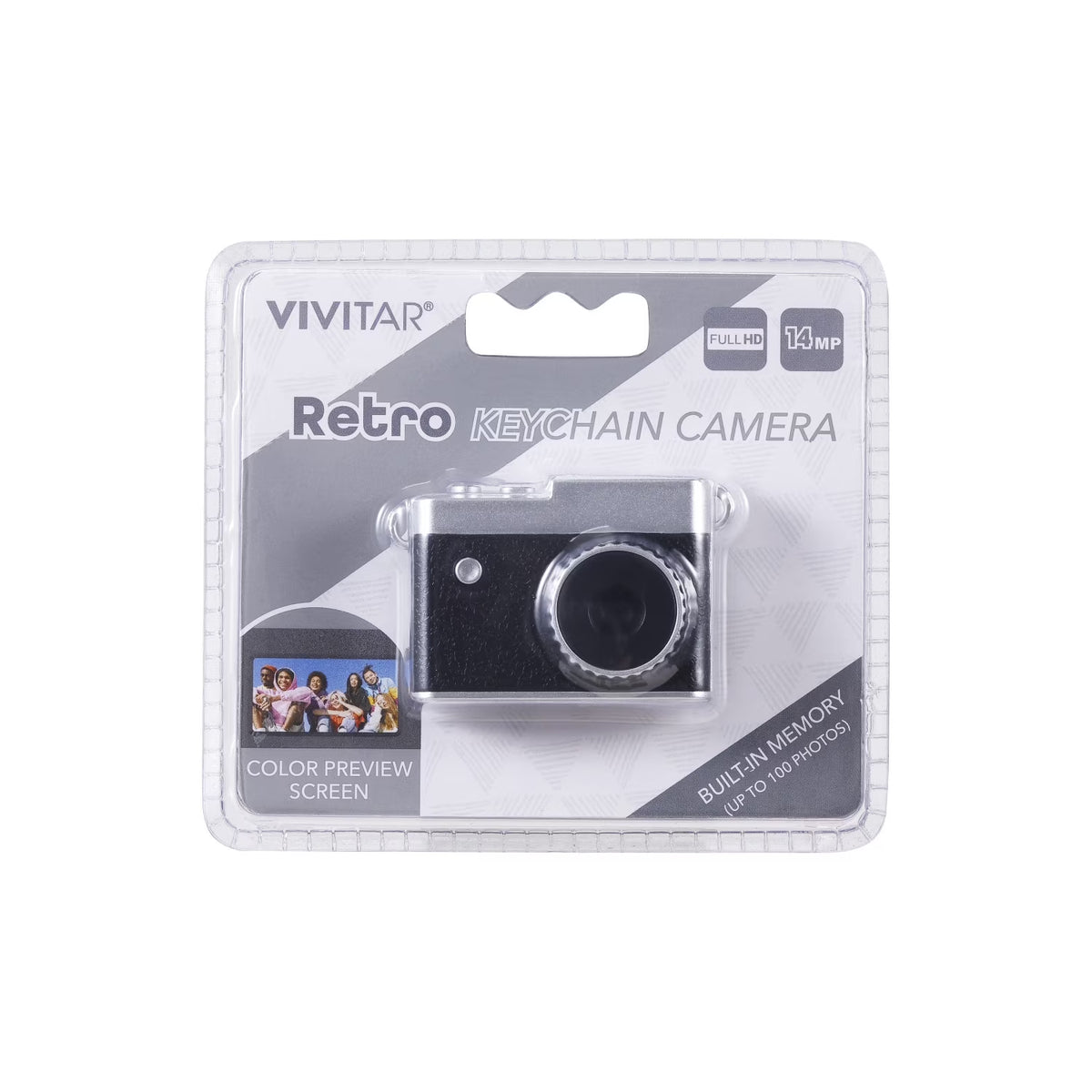 Retro Keychain Digital Camera with 14MP Full HD Photos, Color Preview Screen and Built-In Memory