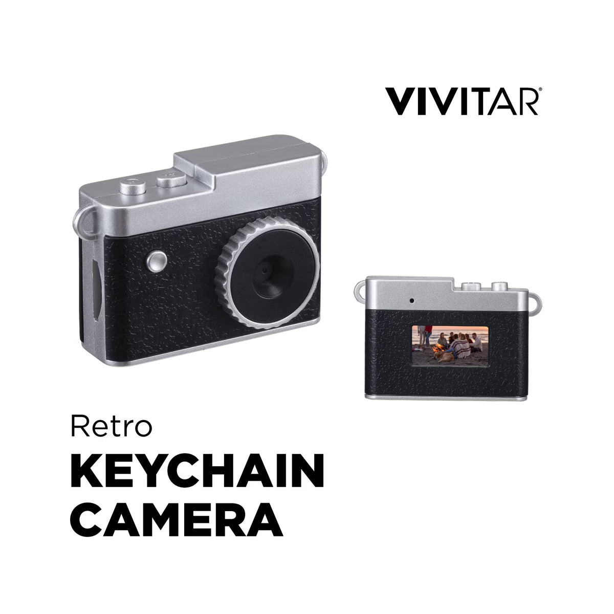 Retro Keychain Digital Camera with 14MP Full HD Photos, Color Preview Screen and Built-In Memory