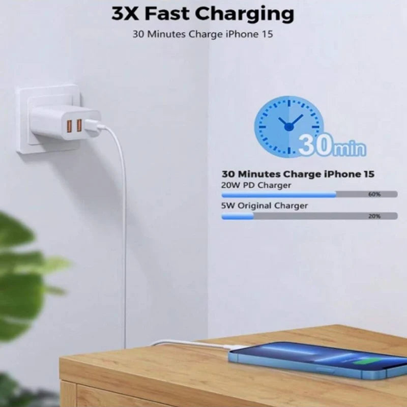 Charger Cable - Portable, Durable, Essential for Charging Compatible with Multiple Devices and Ensures Device Safety.