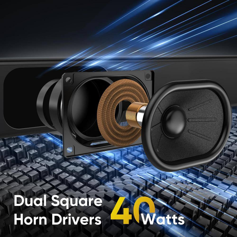 Wall Mountable Surround Sound Bar System for Smart TV with Customized Bass Reflector, Compact Design