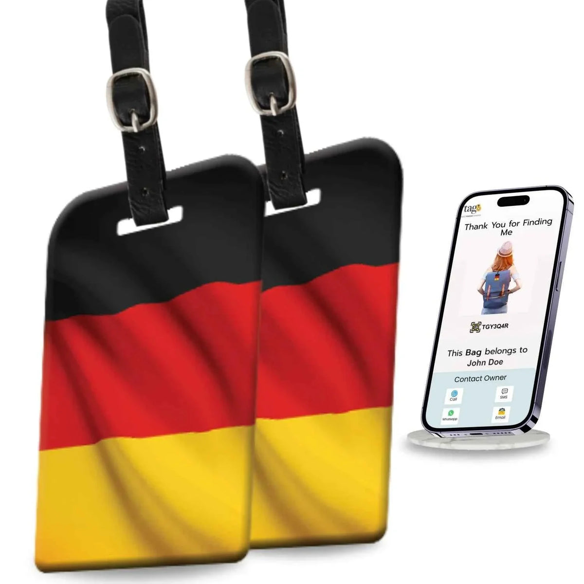 Smart Bag Security Tag - Germany Flag [Pack 2]